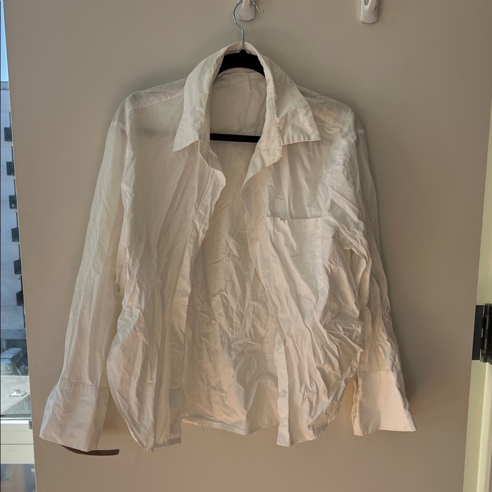 Isalis White Button Down Top - image 1